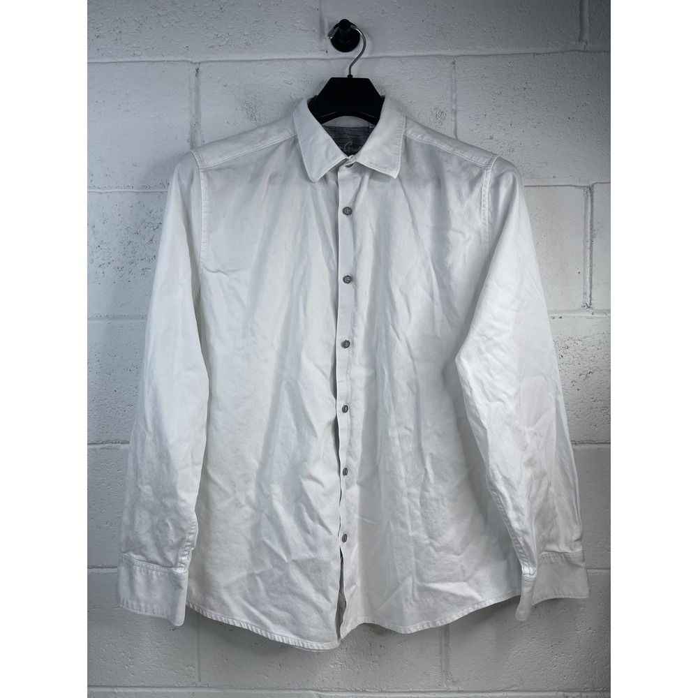 Robert Graham Mens White Paisley Jacquard Cotton Button Down Shirt Classic 2XL